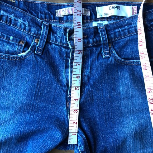 Levi’s 515 Distressed Denim Jean Crop Capri Size 10 - Picture 6 of 11